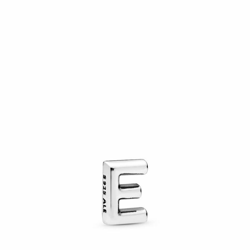 Pandora Australia Letter E Petite Locket Charm - Sterling Silver | QKNFZL056